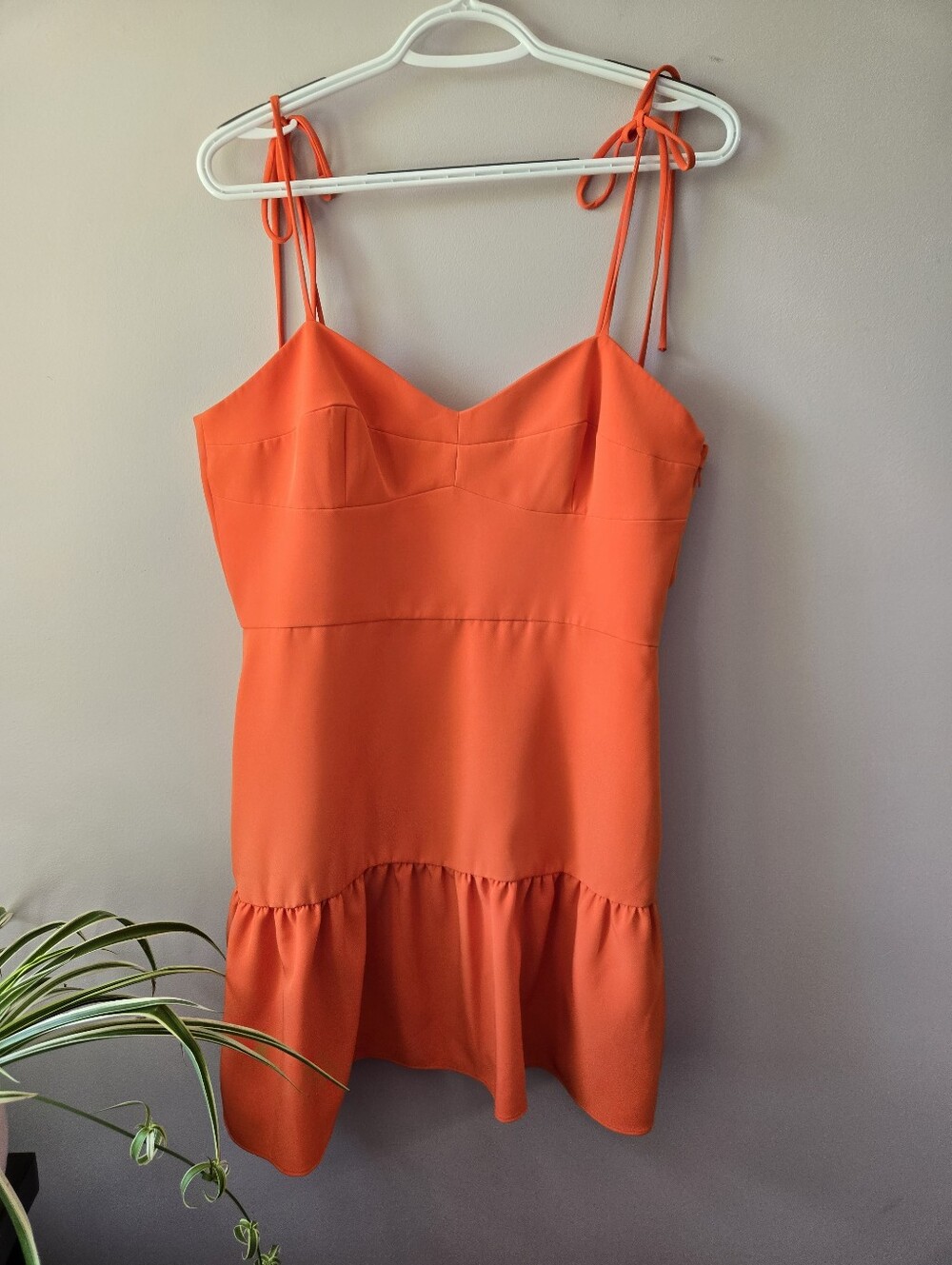 Gianni Bini Koi Orange Elena Ruffle Corset Mini Dress - Size 12